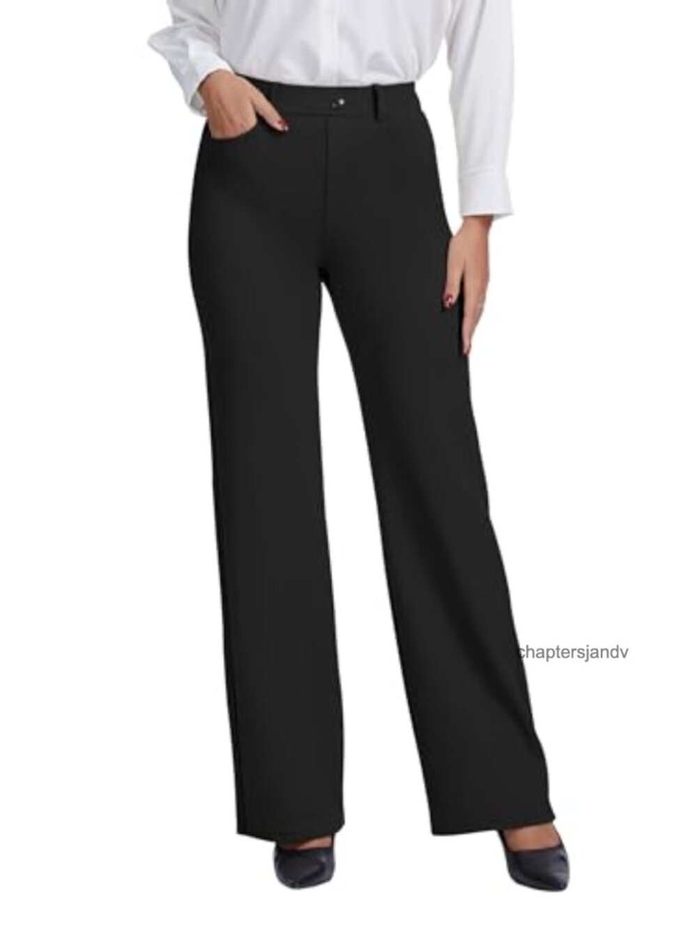 VIMPEP Women's Loose Fit Straight Leg Wide Leg Dress Pants Stretchy Work